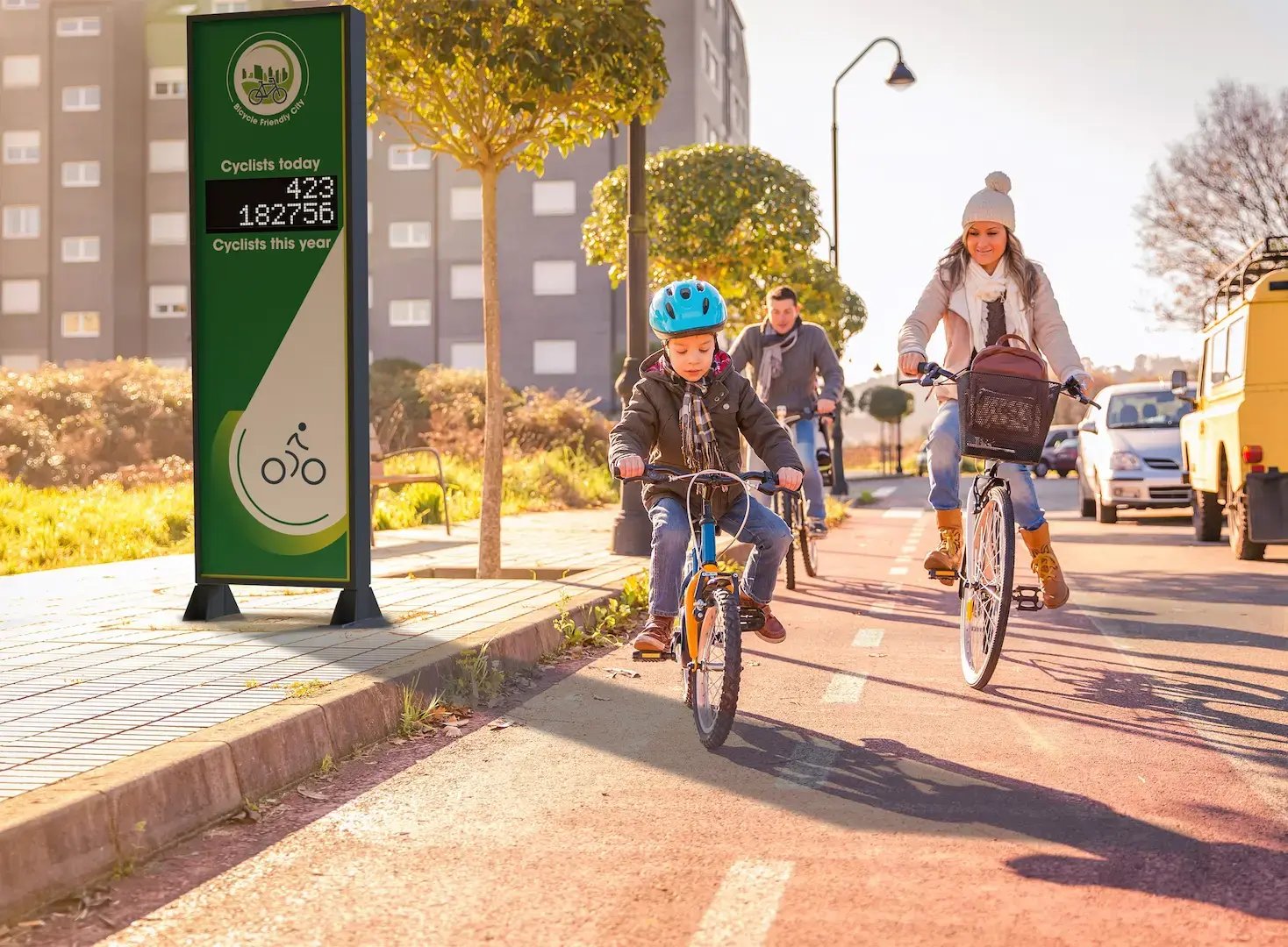 L'afficheur de comptages cyclistes Eco-DISPLAY Light est votre allié communication en ville.