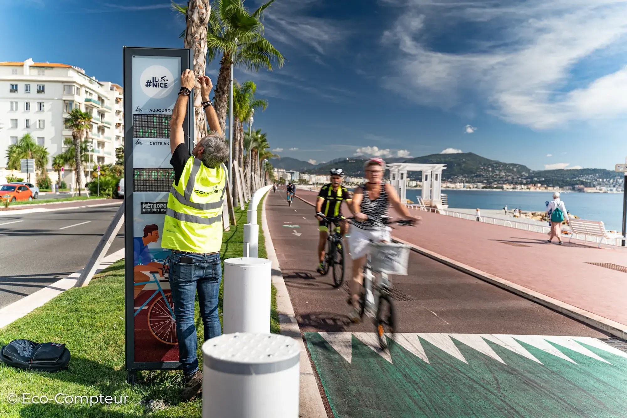 Maintenance d'un compteur vélo à Nice