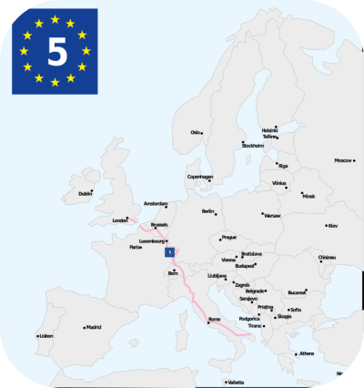 itinéraire de tourisme à vélo européen EuroVelo 5
